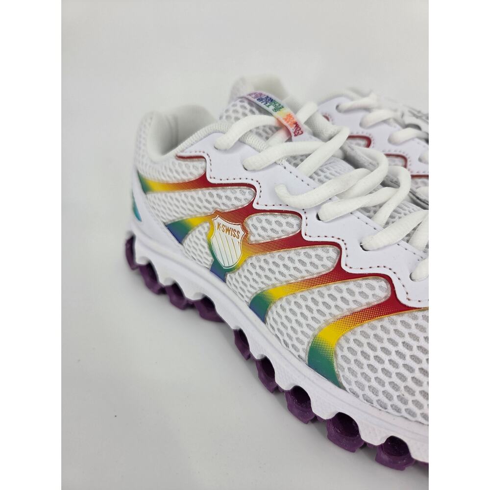 NEW K-Swiss Tubes Comfort 200 Training Shoe Women's 9.5 White Rainbow - Picture 3 of 11